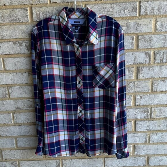 Tommy Hilfiger Multicolor Long Sleeve Button Down Shirt Women's Size XXL. - Picture 1 of 7